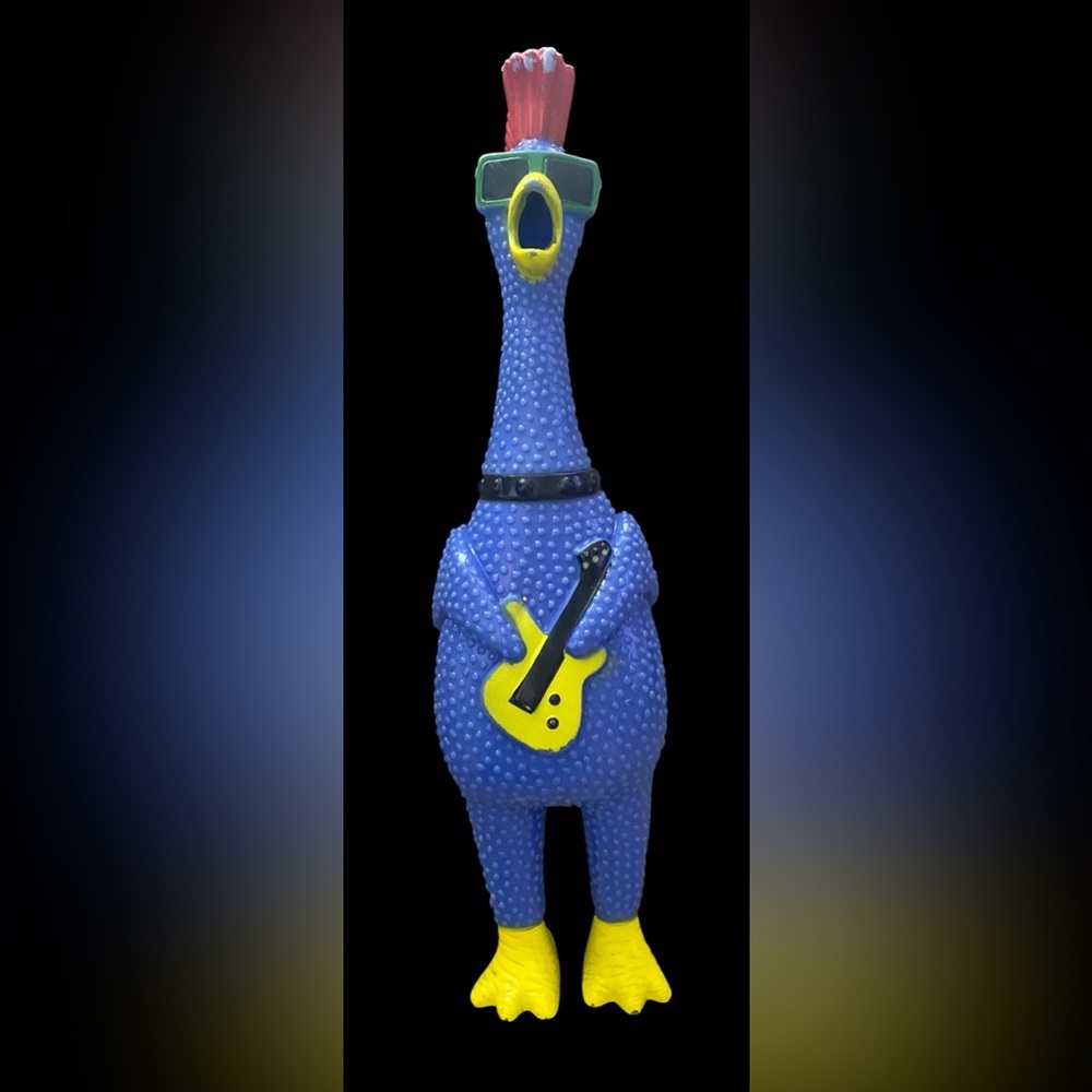 Rock N’ Roll Chicken Ja-Ru Squawkin’ Chic N Noise Maker Guitar Squeak Squeezable - Picture 2 of 5